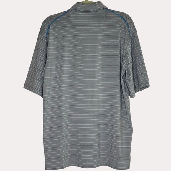Tommy Armour Dri Logic Golf Polo Shirt Striped Slinky Knit Gray Teal M bv - Picture 3 of 6